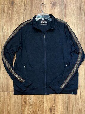 Marine Layer Sport Track Zip Up Jacket Navy Sz L